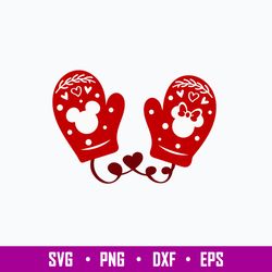 Mittens with Mouse Heads Svg, Mickey And Minie Svg, Disney Svg, Png Dxf Eps File