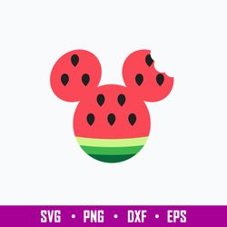 Mouse Head Watermelon Svg,  Mickey Mouse Svg, Png Dxf Eps File