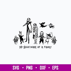 My Nightmare Of A Family Svg, Skellington And Sally Svg, Nightmare Svg, Png Dxf Eps File