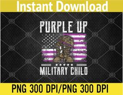 I Purple Up Month of Military Child Kids Boots US Flag PNG, Digital Download