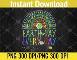 Pretty Earth Day Every Day Rainbow with Trees Earth Day PNG, Digital Download