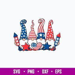 Patriotic Gnomes Svg, Gnomes Flag USA Svg, Png Dxf Eps File