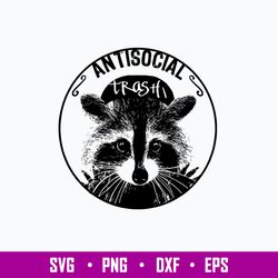 Raccoon Anti Social Svg, Raccoon  Svg, Png Dxf Eps File