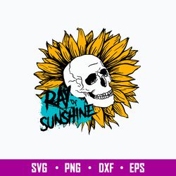 Ray of Sunshine Svg, Flower Skull Svg, Png Dxf Eps File