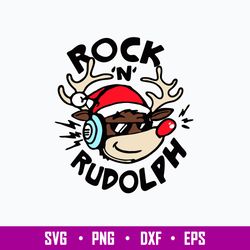 Rock N Rudolph Svg, Rudolph Svg, Christmas Svg, Png Dxf EPs File