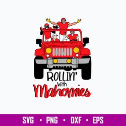 Rolling With Mahomies Chiefs Jeep Svg, Kansas City Chiefs Svg, Png Dxf Eps File