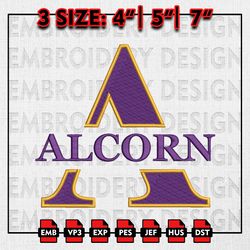 Alcorn State Braves Embroidery files, NCAA D1 teams Embroidery Designs, Alcorn State, Machine Embroidery Pattern