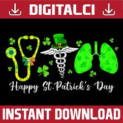 Lungs Respiratory Nurse Therapist Happy St Patrick's Day PNG Sublimation Designs