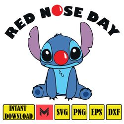 Red Nose Day Stitch - cut file - digital download - SVG - Cricut friendly - cutting machine for printing or vinyl cuttin