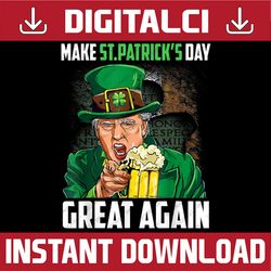 Funny Donald Trump Drinking In St Patrick's Day PNG Sublimation Designs