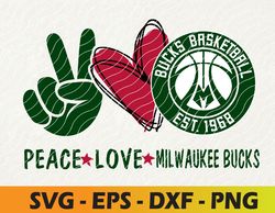 Peace Love Milwaukee Bucks svg, Basketball Team SVG,Houston Rockets svg, N B A Teams Svg, N B A Svg, Instant Download