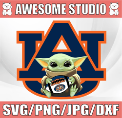 Baby Yoda with Auburn Tigers Football PNG,  Baby Yoda png, NCAA png, Sublimation ready, png files for sublimation,printi