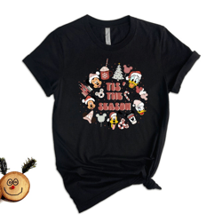 Tis' The Season Christmas Shirt, Disney Christmas Vibes Shirt, Christmas Disney Group Shirt, All Disney Character Shirt,