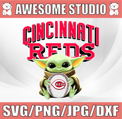 Baby Yoda with Cincinnati Reds Baseball PNG,  Baby Yoda MLB png, MLB png, Sublimation ready, png files for sublimation