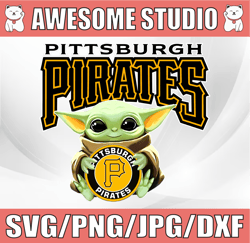 Baby Yoda with Pittsburgh Pirates Baseball PNG,  Baby Yoda MLB png, MLB png, Sublimation ready, png files for sublimatio