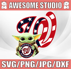 Baby Yoda with Washington Nationals Baseball PNG,  Baby Yoda MLB png, MLB png, Sublimation ready, png files for sublimat