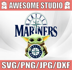 Baby Yoda with Seattle Mariners Baseball PNG,  Baby Yoda MLB png, MLB png, Sublimation ready, png files for sublimation