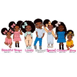 Peekaboo girl with puff afro ponytails Svg, African American Kids Svg