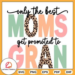 Only The Best Moms Get Promoted To Gran SVG PNG Vintage Gran SVG Files