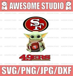 Baby Yoda with San Francisco 49ers NFL png,  Baby Yoda NFL png, NFL png, Sublimation ready, png files for sublimation