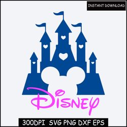 Castle svg bundle, princess svg, castle clipart, Heart Head Mickey mouse, magic kingdom svg, cut files for cricut silhou