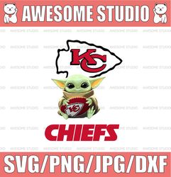Baby Yoda with Kansas City Chiefs NFL png,  Baby Yoda NFL png, NFL png, Sublimation ready, png files for sublimation,pri