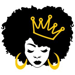 Afro Queen Svg, Black Woman Svg, Black Girl Svg, Afro Puffs Svg, Black Month Svg