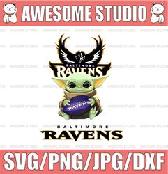 Baby Yoda with Baltimore Ravens NFL Png,  Baby Yoda NFL png, NFL png, Sublimation ready, png files for sublimation,print