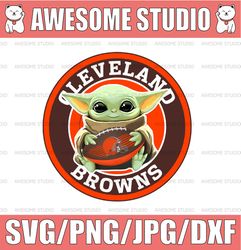 Baby Yoda with Cleveland Browns NFL Png,  Baby Yoda NFL png, NFL png, Sublimation ready, png files for sublimation,print