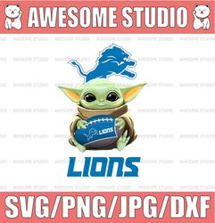 Baby Yoda with Detroit Lions NFL Png,  Baby Yoda NFL png, NFL png, Sublimation ready, png files for sublimation,printing