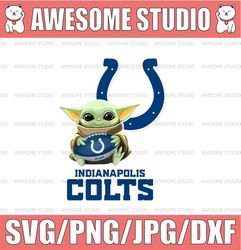 Baby Yoda with Indianapolis Colts NFL png,  Baby Yoda NFL png, NFL png, Sublimation ready, png files for sublimation,pri
