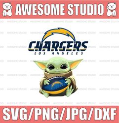 Baby Yoda with Los Angeles Chargers NFL png,  Baby Yoda NFL png, NFL png, Sublimation ready, png files for sublimation,p