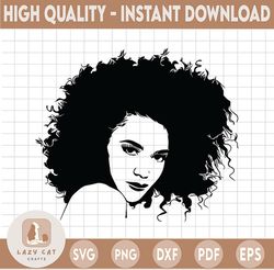 Afro Woman SVG, Afro Girl Svg, Afro Queen Svg, Afro Lady Svg, Curly Hair Svg, Black Woman, For Cricut, For Silhouette, C