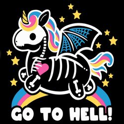 Go To Hell funny svg, Go To Hell funny unicorn svg, Cricut File, SVG