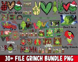 30 file Grinch bundle PNG , Mega bundle grinch PNG , for Cricut, Silhouette, digital, file cut