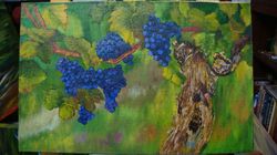 Grapes oil painting original oil painting 12*15 inch blue grapes art grape bunch picture