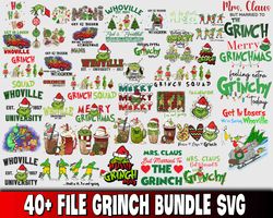 40 file grinch bundle svg , grinch bundle svg dxf eps png , for Cricut, Silhouette, digital, file cut