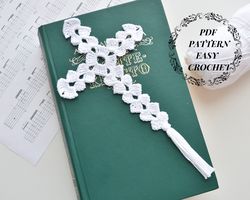 Crochet Bible bookmark pattern, Lace Cross bookmark crochet PDF, Handmade bookmark, Beautiful crochet bookmark Easy