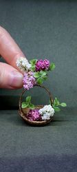 Miniature Lilac, Lilac Dollhouse, Miniature Flowers 1:12, Dollhouse Flowers, Lilac handmade