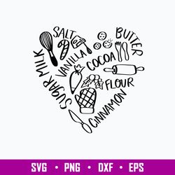 Baking Words Heart SVG, Handlettered SVG, PNG DXF EPS File