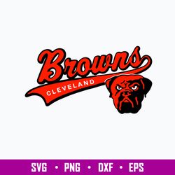 Cleveland Browns Logo With Bulldog Svg, Cleveland Browns Svg, Bulldog Svg, Sport Svg, Png Dxf Eps File