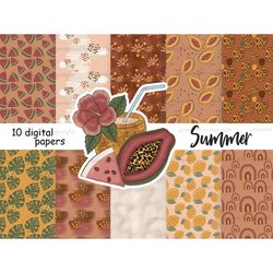 Summer Digital Paper Set | Boho Raindbow Paper