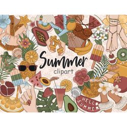 Summer Boho Clipart | Beach Party Graphics Set