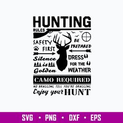 Deer Hunting Rules Svg, Hunting Poster Svg, Png Dxf Eps File