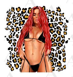 Printable Karol G PNG hand drawn sublimation designs, no background, new 2023 Gatubela, red hair, art digital download