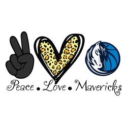 Peace Love Dallas Mavericks Svg, NBA Svg, Dallas Mavericks Svg