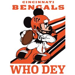 Cincinnati Bengals Svg, Slogan Who Dey Svg, Mickey Mouse Svg, NFL Svg