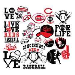 Cincinnati Reds MLB Bundle SVG PNG, MLB Svg, Cincinnati Reds Logo Svg