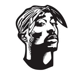 Tupac Shakur Portrait Svg, Singer Svg, Rapper Svg, 2Pac Svg