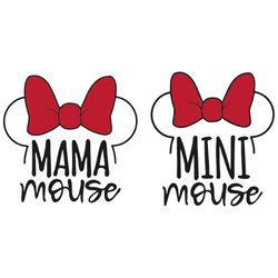 Mama Mouse Svg, Mini Mouse Svg, Mom And Daughter Mouse Svg, Minnie Mouse Svg